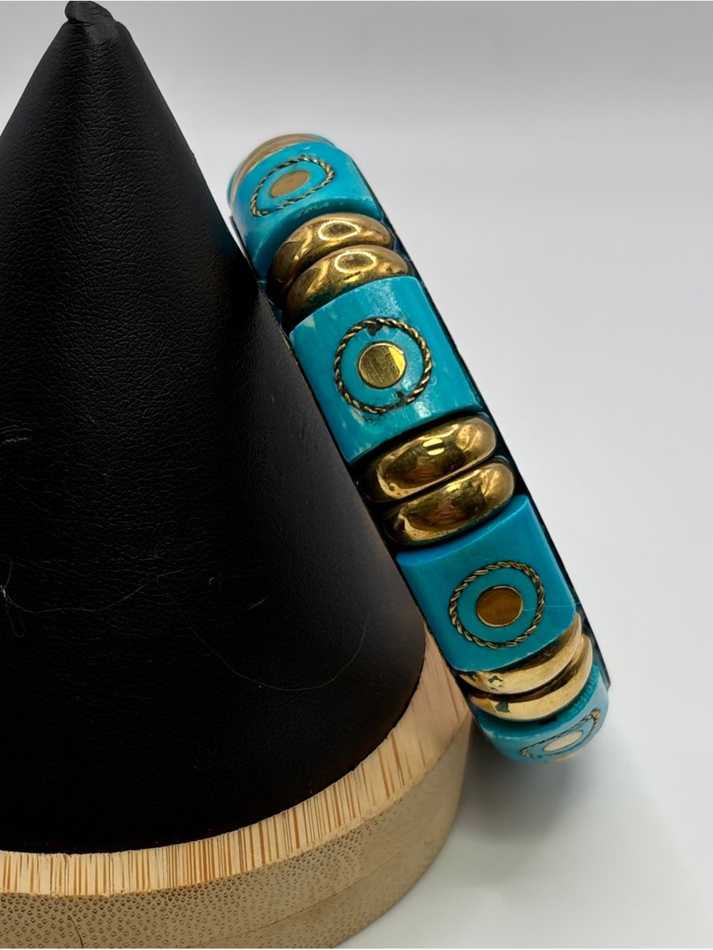 India Turquoise & Brass Bangle Bracelet